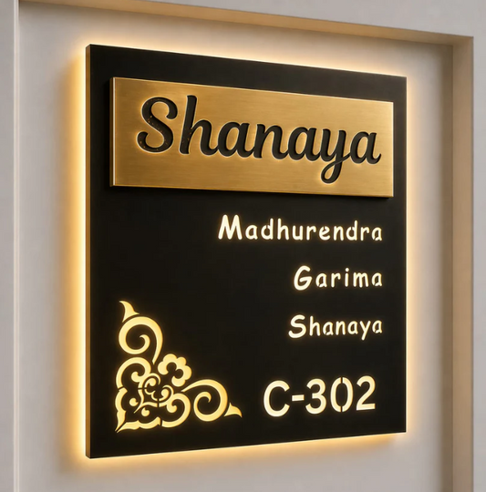 Titanium Black Matt Stainless Nameplate 16x20 inches