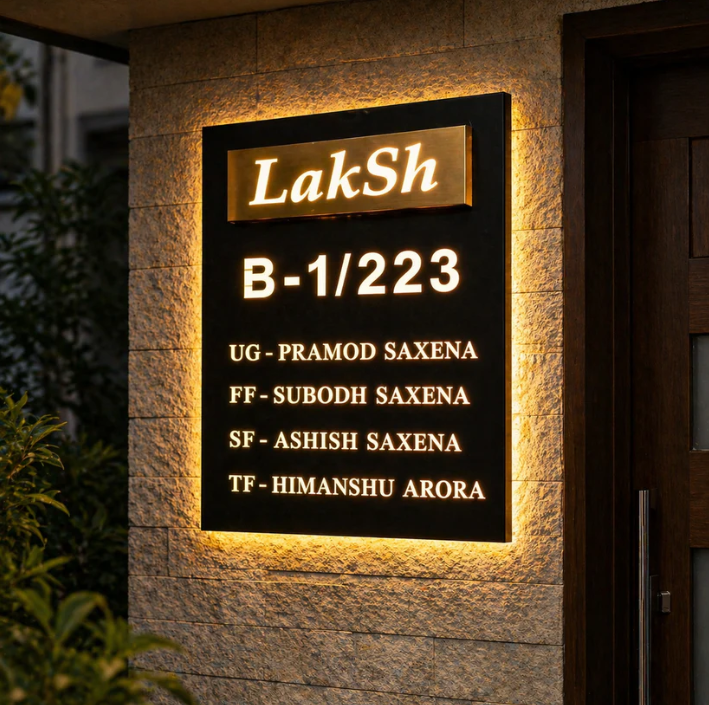 Titanium Black Matt Stainless Nameplate 20x28 inches