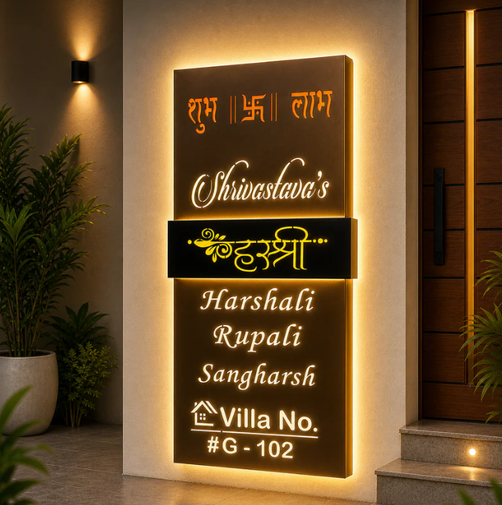 Rose Gold Matt Stainless Nameplate 20x44 inches