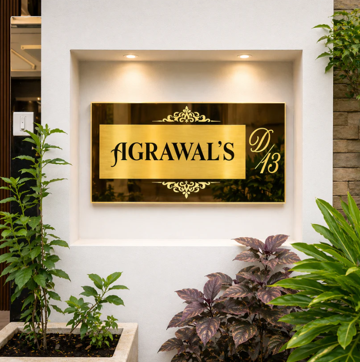 Titanium Black Mirror Nameplate 12x24,12x36 inches