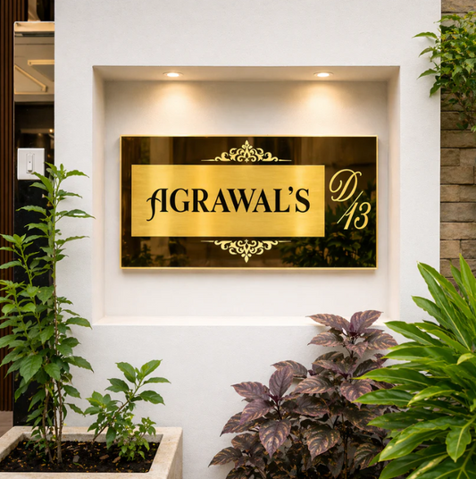 Titanium Black Mirror Nameplate 12x24,12x36 inches