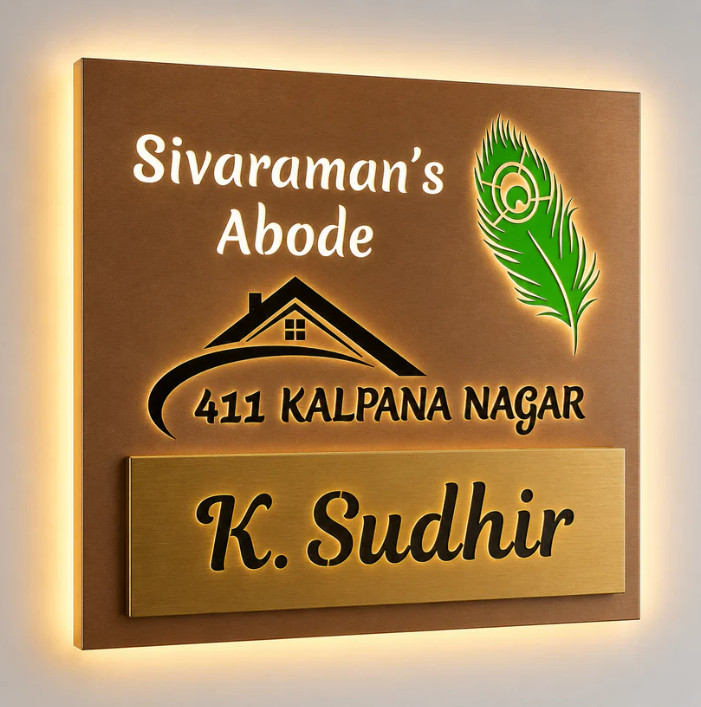 Rose Gold Matt Stainless Nameplate 20x20