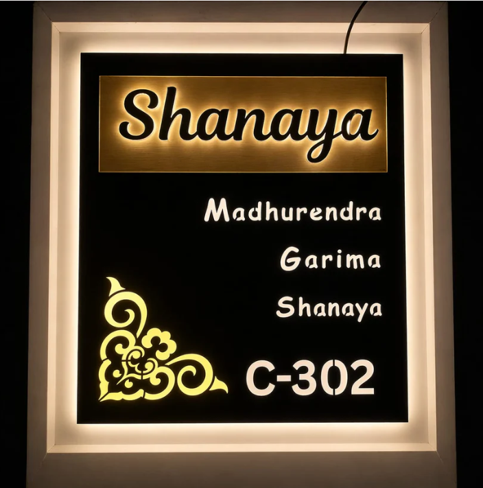 Titanium Black Matt Stainless Nameplate 16x20 inches