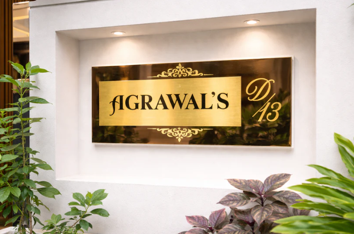 Titanium Black Mirror Nameplate 12x24,12x36 inches