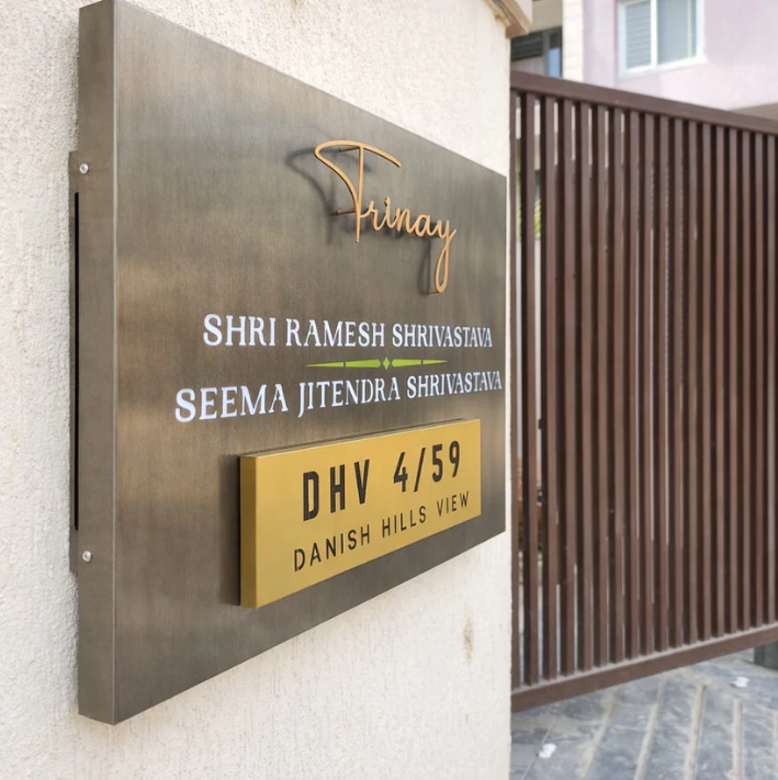 3D LETTER Nameplate Titanium Black Matt Stainless 24x44 inches