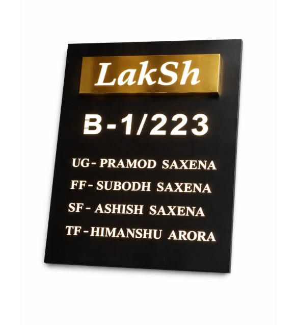 Titanium Black Matt Stainless Nameplate 20x28 inches