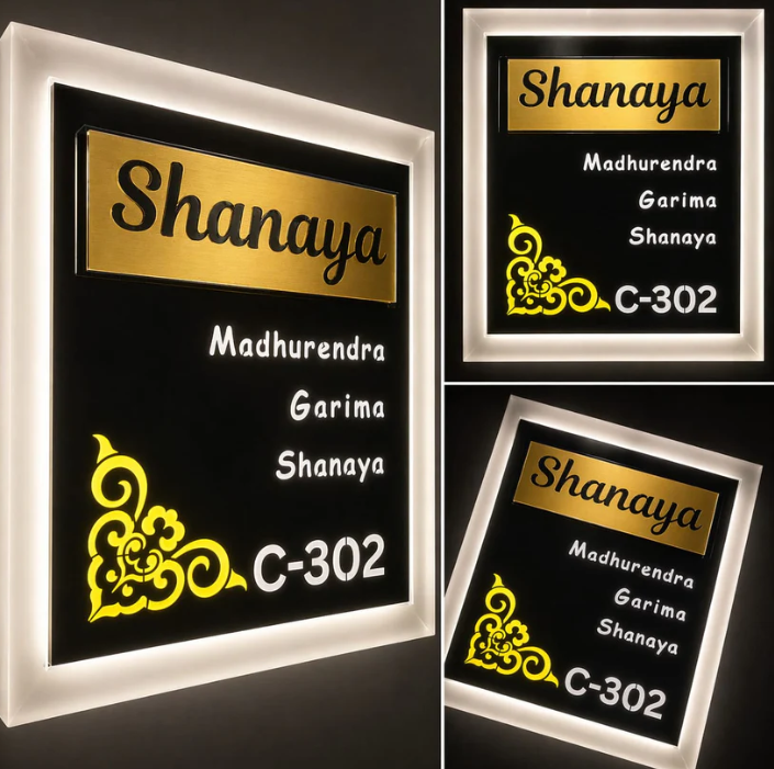 Titanium Black Matt Stainless Nameplate 16x20 inches