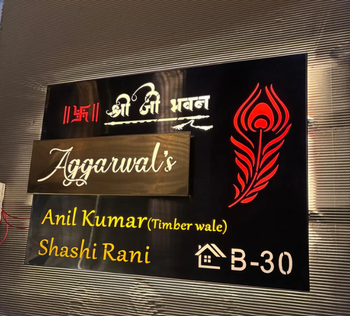 Titanium Black Matt Stainless Nameplate24x32 inches