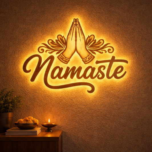 LED Namaste Wall Art | Premium Welcome Backlit Home Décor