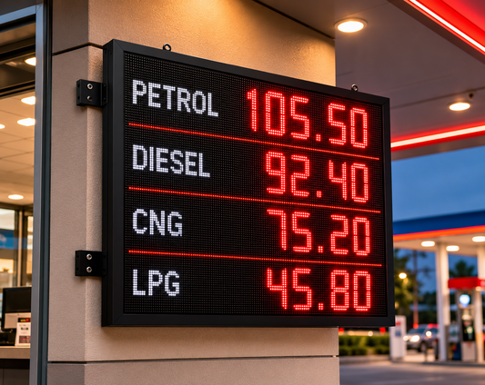LED Rate Display Board for Fuel Stations, Banks & Retail Stores