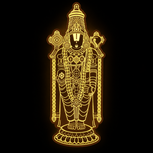 LED Venkatesh Wall Decor | Premium Backlit Tirupati Balaji Home Décor