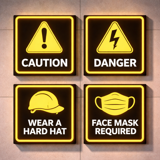LED Precautionary Safety Signage | Caution, Danger Mandatory Signs