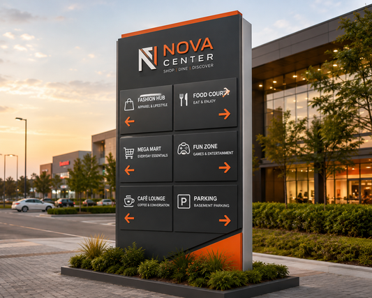 Custom Pylon Sign Board for Outdoor Business Branding & Advertising